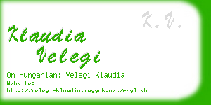 klaudia velegi business card